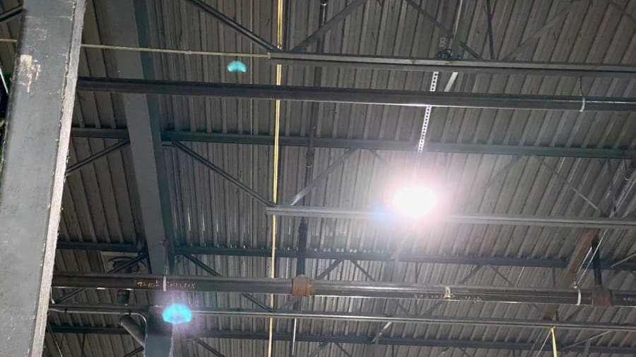 Industrial manufacturing floor with process equipment